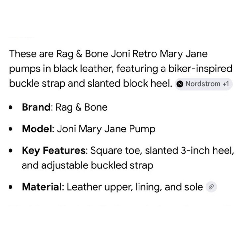 Rag & Bone Joni Black Leather‎ Square Toe Mary Jane Pumps 11 Buckle Slanted Heel - Picture 4 of 12